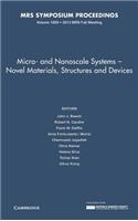 Micro and Nanoscale Systems: Volume 1659