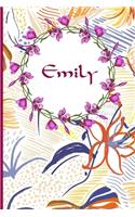 Emily: 120 Pages Lined & Unlined (6 x 9 inches) Personalized Name Journal Notebook for Emily Diary