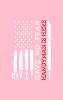 Handyman notebook: Electrician Hand Tool American Flag Cool Christmas Gift - Pink Ruled Lined Notebook - Diary, Writing, Notes, Gratitude, Goal Journal - 6x9 120 pages