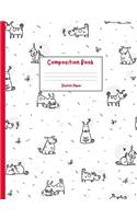 Composition Book: with Blank Sketch Paper - Cute Playful Dogs