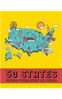 50 States Souvenir Sticker Bucket List Journal