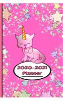 Cute Caticorn / Unicorn Planner 2020-2021 Weekly and Monthly: Calendar Schedule Organizer and Journal Notebook With Cute Unicorn Cover