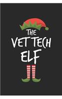 Funny Vet Tech Elf Christmas Notebook Gift