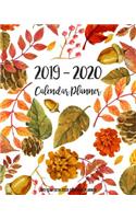 Two Year 2019-2020 Calendar Planner: Two Year - Daily Weekly Monthly Calendar Planner 24 Months January 2019 - December 2020 Leaves Design