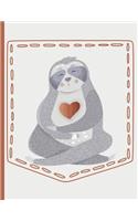 Sloth Hugging Heart Pocket: Everyday Notebook