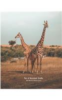 Pair of Reticulated Giraffes Wide Ruled 8x10 Notebook Journal