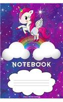 Purple Unicorn Rainbow Notebook