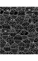 Journal Notebook Cupcakes Pattern 1: 172 Lined Numbered Pages With 3 Index Pages For Easy Organization in Large 8 x 10 Size For Journaling, Writing, Planning or Doodling.(11 Artsy Lined Journals)