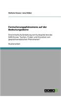 Formulierungsphänomene auf der Bedeutungsebene