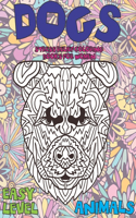 Stress Relief Coloring Books for Women - Animals - Easy Level - Dogs