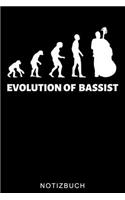 Evolution of Bassist: A5 Notizbuch KARIERT Geschenkideen für Bassisten - Kontrabass - Jazz - Musik - Buch - Geschenk für Erwachsene Kinder Anfänger - Bücher - Bass