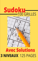 Sudoku 100 Grilles avec solutions 3 Niveaux 125 pages