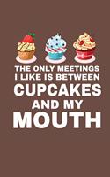 The Only Meetings I Like Is Between Cupcakes And My Mouth: Office Humor College Ruled Line Note Book