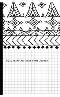 Dual Graph and Bank Paper Journal: Half Graph Paper 4x4 (Four Squares Per Inch 0.25 X 0.25) and Half Blank Paper on Same Page: Quadrille, Coordinate, Quad Ruled, Isometric Graph Grid 