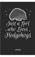 Just a Girl Who Loves Hedgehogs Notebook