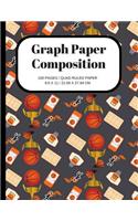 Graph Paper Composition: Basketball and Sports Cover, Grid Paper Notebook, Quad Ruled, 100 Sheets (Large, 8.5 X 11)