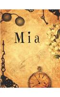 Mia: The perfect personalized blank lined steampunk notebook journal diary for anyone named Mia