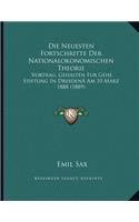 Neuesten Fortschritte Der Nationalokonomischen Theorie