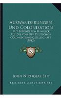 Auswanderungen Und Colonisation