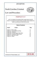 North Carolina Criminal Law and Procedure-Pamphlet 17