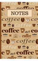 Notes: 120 Lined Pages - 6 x 9 - Journal For Organizing/Consolidating Notes In One Place - Coffee Design (Communication Book, Writing Pad)
