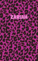 Zariah: Personalized Pink Leopard Print Notebook (Animal Skin Pattern). College Ruled (Lined) Journal for Notes, Diary, Journaling. Wild Cat Theme Design wi