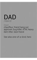 Funny Dad Father Definition Notebook: Blank Lined Journal (Best Sarcastic Gift): 6 x 9 inches // 120 Lined Blank Pages // College Ruled