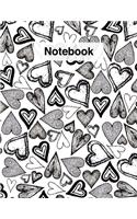 Love Hearts Pattern Notebook