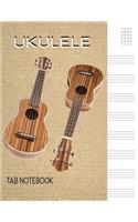 Ukulele Tab Notebook: Ukulele Gifts for People Who Are into Ukulele Guitar - Blank Lined Paper for Writing Music - Unique Brown Paper Texture