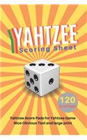 Yahtzee Scoring Sheet: V.15 Yahtzee Score Pads for Yahtzee Game Nice Obvious Text Small print Yahtzee Score Sheets 6 by 9 inch