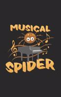Musical Spider: 6x9 Spiders - dotgrid - dot grid paper - notebook - notes