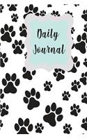 Daily Journal: 6x9, Half Lined 100 page, School Notebook, Journal, Diary, Dog Paw Design cover Writing book