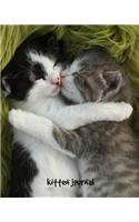 Kitten Journal: 8 x 10 inch cat notebook, college ruled composition book, cat lined journal, 150 pages
