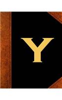 Monogram Y Personalized School Composition Book Vintage Style 130 Pages: (Notebook, Diary, Blank Book)(Personalized Monogram Composition Notebooks)