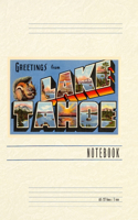 Vintage Lined Notebook Greetings from Lake Tahoe