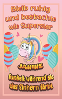 Bleib ruhig und beobachte wie Superstar Janine funkelt während sie das Einhorn färbt: Geburtstagsgeschenk und alle glücklichen Anlässe für Janine