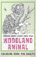 Woodland Animal - Coloring Book for adults - Kangaroo, Monkey, Giraffe, Cobra, other