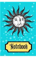 Notebook: Sun Moon Stars Wicca Magic Gift - Lined NOTEBOOK, 130 pages, 6" x 9"