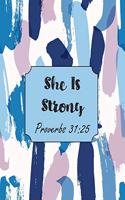 She Is Strong Proverbs 31: 25: Christian Planners And Organizers For Women 2019-2020 - Academic Planner July 2019 - June 2020