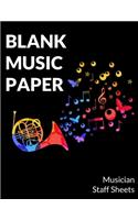 Blank Music Paper Musican Staff Sheets