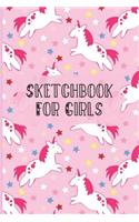 Sketchbook: Unicorn Sketch Book for Girls - 6 X 9 100 Blank Pages for Drawing in