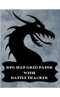 RPG Map Grid Paper With Battle Tracker: Large Blank 1 Square Graph Paper RPG Journal with Stat Tracker Pages. Large Book (8.5 x 11) Soft Cover with Dragon Design.