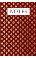 Notes: Journal For Organizing/Consolidating Notes In One Place - 120 Lined Pages - 6 x 9 - Burgundy/Gold Design (Communication Book, Writing Pad)