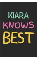 Kiara Knows Best: Lined Journal, 120 Pages, 6 x 9, Kiara Personalized Name Notebook Gift Idea, Black Matte Finish (Kiara Knows Best Journal)