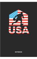 Notebook: US American Flag Basketball Team Themed Notebook (6x9 inches) with Blank Pages ideal as a Hoops Journal. Perfect as a Scrimmage and exercise Book fo