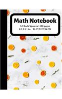 Math Notebook: 1/2 inch Square Graph Paper for Students and Kids, 100 Sheets (Large, 8.5 x 11)(44 Graph Paper Notebooks)