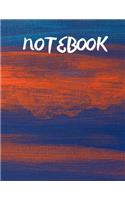Notebook - Blank Lined: With Artistic Drak Blue And Brown Cover