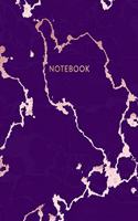 Notebook: Lovely Purple Marble and Rose Gold - 8 x 10, 100 Wide Ruled Pages - Gift for Women and Teen Girls