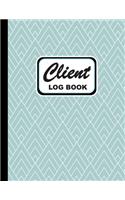Client Log Book: Personal Client Log Book Including Address Details, Appointment and More Geometric Aquamarine Cover(12 Vol.)