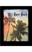 Venice Beach: California Christmas Notebook With Lined Wide Ruled Paper For Taking Notes. Stylish Tropical Travel Journal Diary 7.5 x 9.25 Inch Soft Cover. For Ho